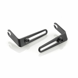 Black RIZOMA turn signal mounting kit with four durable brackets, designed for easy installation on motorcycles.