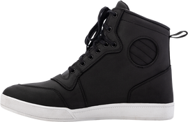 Black RST Hitop Moto CE WP Shoe in size 8, durable footwear designed for motorcycle riding with waterproof features.