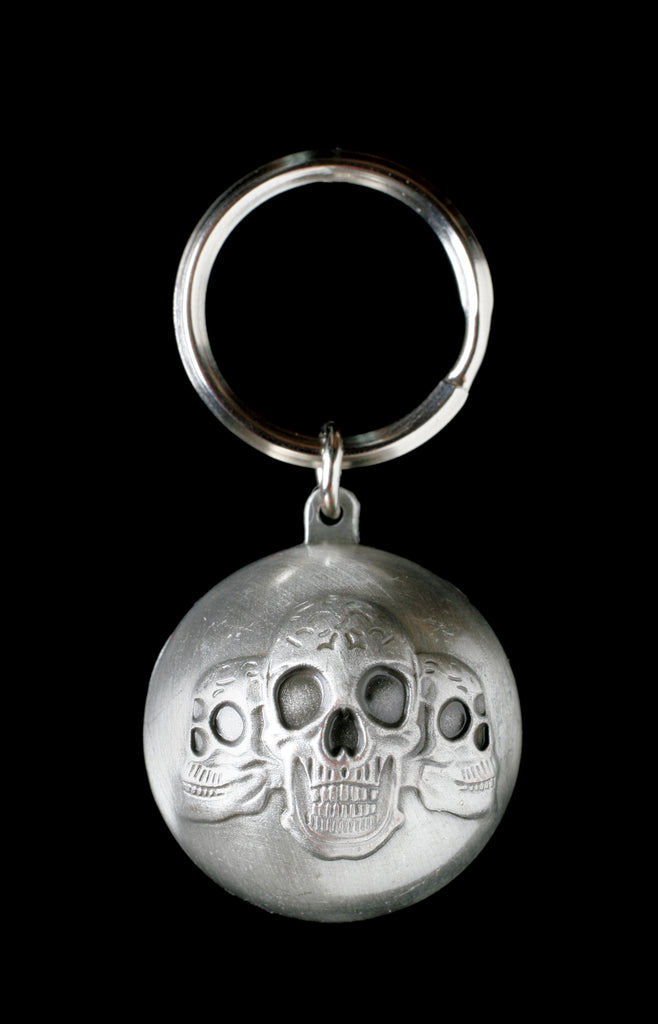 Ryder Clips All Balls Ryder Ball with three skulls, body jewelry accessory featuring skull design and vibrant colors.