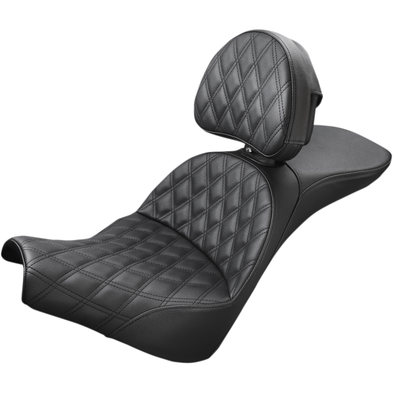 SADDLEMEN EXPLORER  BLACK L/S SEAT WITH BACKREST HARLEY 18+FXBB/FXST - The Speed Shop Canada