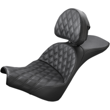 Load image into Gallery viewer, SADDLEMEN EXPLORER  BLACK L/S SEAT WITH BACKREST HARLEY 18+FXBB/FXST - The Speed Shop Canada