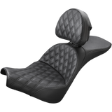 SADDLEMEN EXPLORER  BLACK L/S SEAT WITH BACKREST HARLEY 18+FXBB/FXST