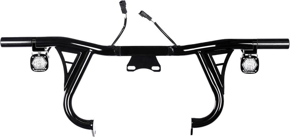 Santoro crashbar front lightbar for Harley Bagger 2017-2025 non-CVO models, durable motorcycle crash protection and styling.