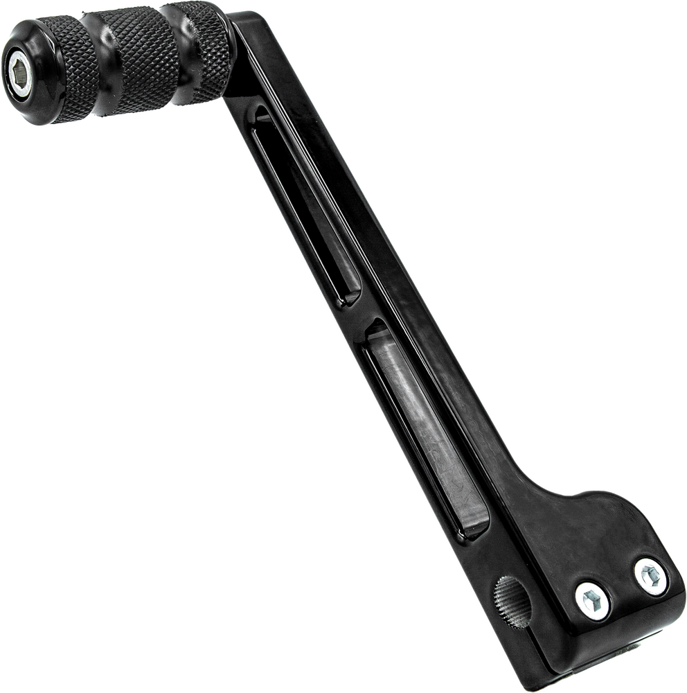 Red Santoro Fabworx Twice Tight Shifter foot controls for Harley Baggers 1986-2024, featuring detailed metal design and branding.