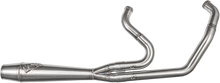 Load image into Gallery viewer, SAWICKI 2-in-1 M8 Softail Cannon brushed stainless steel exhaust system with sleek design and durable construction.