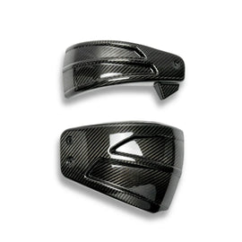 SAWICKI Exhaust carbon fibre side covers for Harley M8 Softails 2018-2024, sleek fenders with a lightweight, high-performance design.