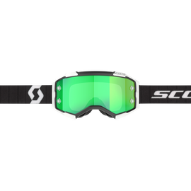 SCOTT Fury Goggle in black, white, green, and crimson with clear lens, designed for sports eyewear and outdoor activities