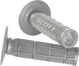 SCOTT Radial Half Waffle Grips in grey, 7/8 inch, mountain bike handlebar grips with textured pattern for enhanced grip and control
