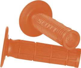 SCOTT Radial Half Waffle grips in orange for 7/8-inch handlebars, designed for comfortable bike handling and control.