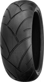 Shinko 005 Advance Rear Motorcycle Tire 200/50ZR17 with radial construction and 75W load capacity, shown mounted on wheel.