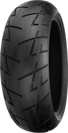 Shinko 009 Raven Rear Motorcycle Tire 200/50ZR17 75W radial tire with black tread and sidewall, suitable for sport bikes.