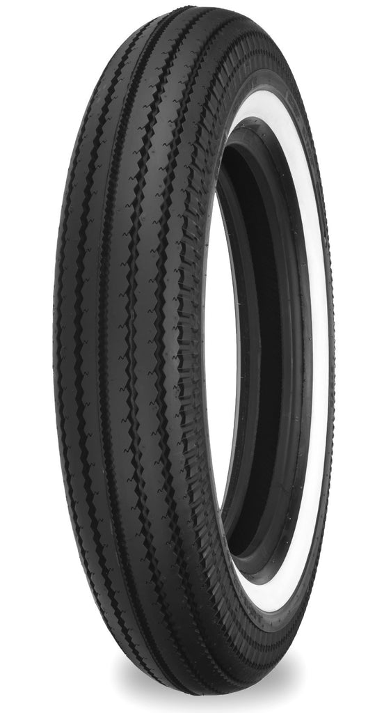 Shinko 270 Super Classic motorcycle tire with 5.00-16 size, bias ply construction, for front or rear, white wall design.