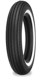Shinko 270 Super Classic motorcycle tire with 5.00-16 size, bias ply construction, for front or rear, white wall design.