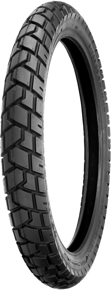 Shinko 705 Dual Sport Front Tire 120/70R19 60H radial tire for motorcycles, showing the tire's tread pattern and sidewall details.