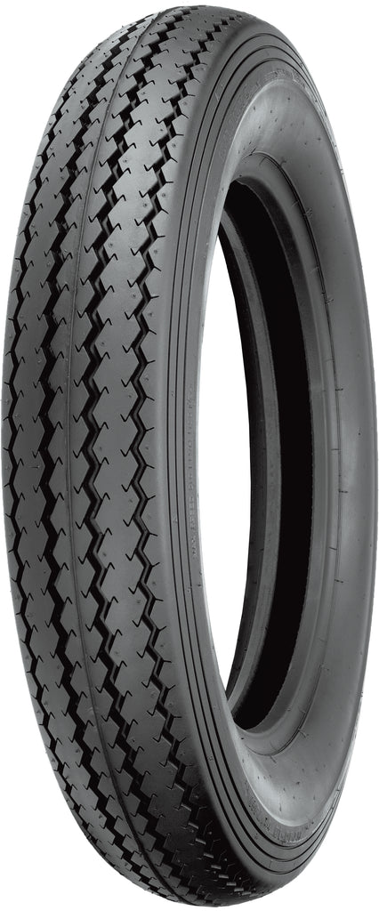 Shinko Classic 240 front motorcycle tire, 100/90-19 size, bias ply, tubeless, with 63H load and speed rating, mounted on wheel