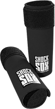 Load image into Gallery viewer, Black Shock Sox 6-inch upside-down forks for bicycles, showcasing the durable, sleek design of these bike suspension forks.