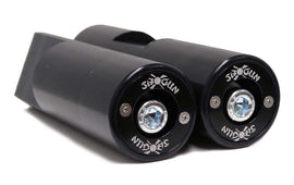 SHOGUN Pa2 Body Frame Sliders No Cut for motorcycle protection, mounted on the bike's frame for crash impact absorption.