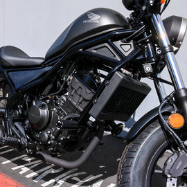 Shogun PA2 body frame sliders with no cut design for motorcycle protection, shown on a bike in a natural riding position.
