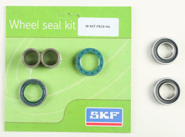 SKF front drive wheel seal kit with bearings, showing the sealed assembly for vehicle wheel protection.