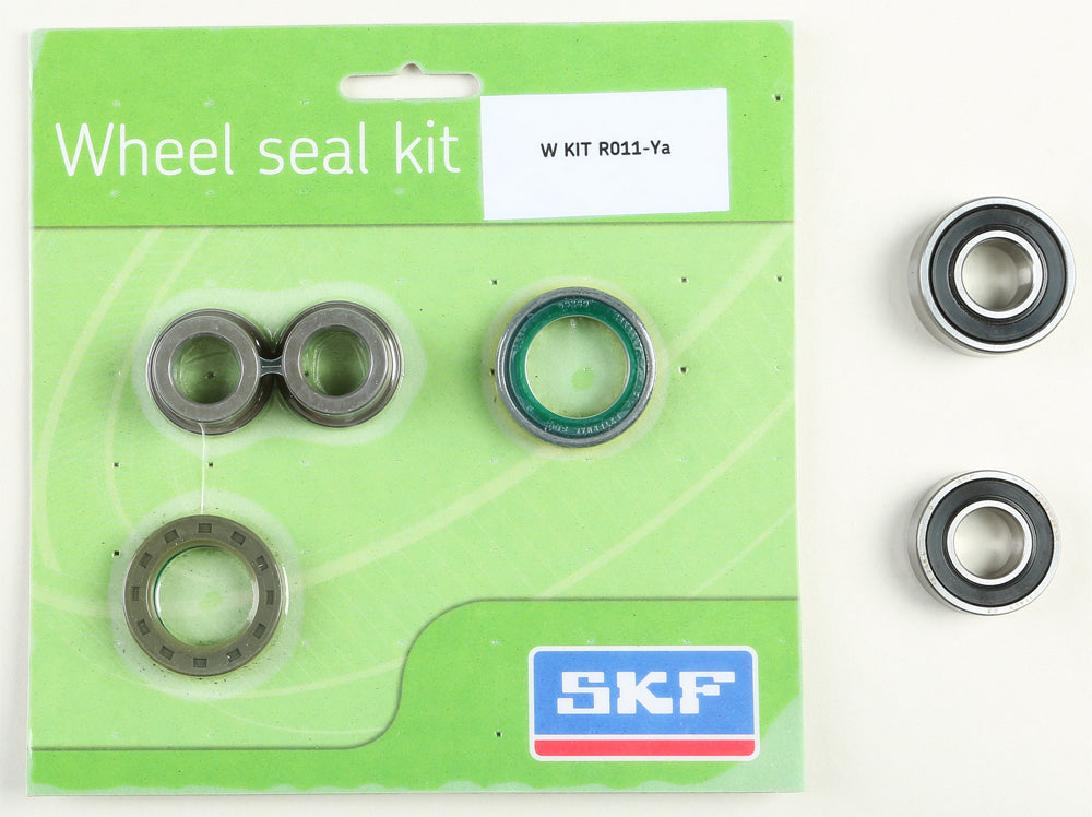 SKF rear drive wheel seal kit with bearings, showing the sealed components and metal housing for vehicle wheel assembly.