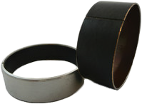 Load image into Gallery viewer, SKF suspension inner fork bushing, 48mm, with PTFE on external side, shown in close-up detail for vehicle suspension repair.