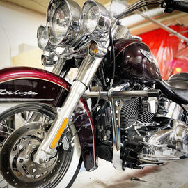 BK FRONT CRASHBAR BLACK HARLEY SOFTAILS 00-17 - The Speed Shop Canada