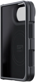 Black SP CONNECT Apple iPhone Duo phone case showing the sleek design and brand logo on the protective accessory.