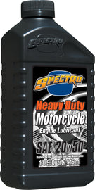 Spectro Premium M/C Petroleum HD Oil 20W50 1 quart container, motorcycle engine oil by Spectro for heavy-duty lubrication