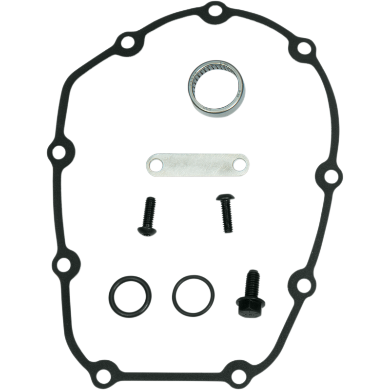 S&S Cycle cam installation kit for Harley M8 and Twin Cam engines, includes components for engine upgrade or repair.