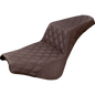 SADDLEMEN STEP UP SEAT BROWN L/S STITCH 18-23 HARLEY SOFTAIL M8 FXBB/FXST - The Speed Shop Canada