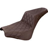 SADDLEMEN STEP UP SEAT BROWN L/S STITCH 18-23 HARLEY SOFTAIL M8 FXBB/FXST