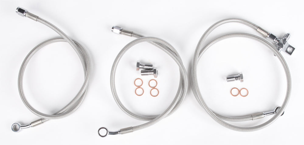 Streamline brake line for Yamaha front 3-line brake system, standard plus 2 additional lines, durable motorcycle brake component