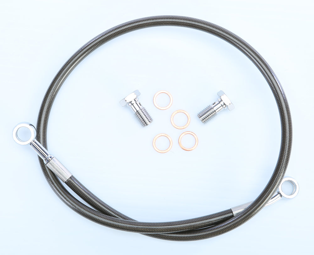 Streamline rear Honda brake line in smoke color, designed for enhanced braking performance and durability.
