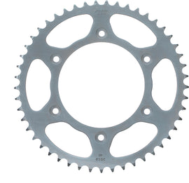 Sunstar steel rear sprocket 49T for 520 chain, compatible with Beta, Gas, Husqvarna, and Suzuki motorcycles, durable motorcycle part.