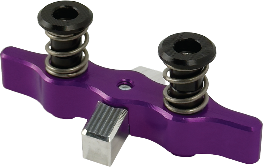 Tamer Double Button X Wing suspension system in purple with dual buttons, designed for secure mounting and stylish support.