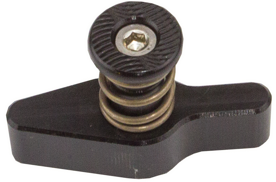 Tamer Single Button Holeshot Device suspension component, black with single button, designed for motorcycle suspension systems.