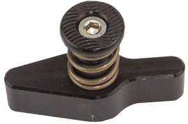 Tamer Single Button Holeshot Device suspension component, black with single button, designed for motorcycle suspension systems.