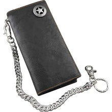 Load image into Gallery viewer, TRUCKER / BIKER LEATHER TEXAN STAR WALLET C/W CHAIN - The Speed Shop Canada