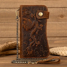 Load image into Gallery viewer, TRUCKER / BIKER LEATHER DRAGON WALLET C/W CHAIN - The Speed Shop Canada