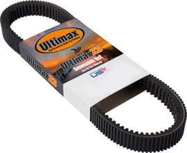 Ultimax Xs drive belt 22-813, a durable automotive belt from Ultimax, shown in black with detailed ribbed surface.