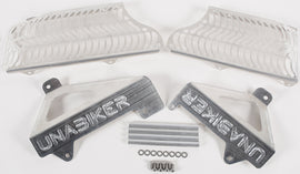 UNABIKER radiator guard in natural finish, protective metal guard for radiator safety and style.