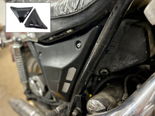 Load image into Gallery viewer, V-Twin FXR chassis vented side cover set with metal construction, designed for motorcycle frame styling and protection.