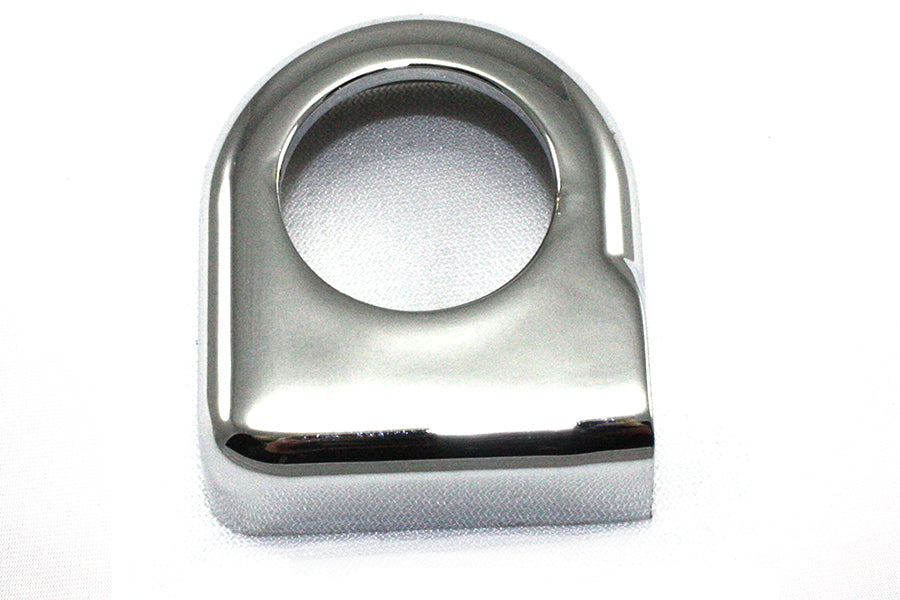 V-Twin chrome speedometer drive cover for 41 fork, designed for motorcycle dash and gauge accessories.