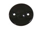 V-Twin black drive line inspection cover for motorcycle, showcasing a sleek black finish and durable metal construction.
