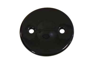 V-TWIN black drive line inspection cover for motorcycle, showcasing durable metal construction and sleek black finish.