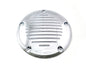 V-TWIN Chrome Grooved 5-Hole Derby Cover for Drive Line motorcycle, showcasing polished chrome finish and grooved design.