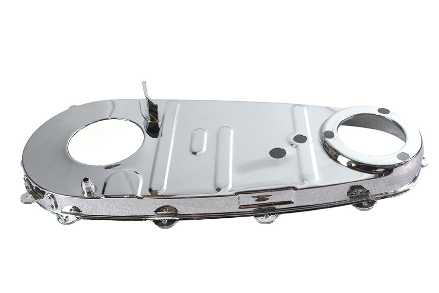 Chrome V-Twin Factory Sample Replica Inner Primary Cover for V-Twin motorcycle drive line system.