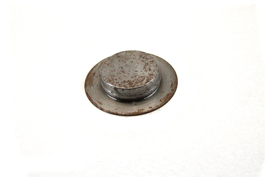 V-Twin drive line inner primary cap in raw steel for motorcycle V-Twin drive line component.