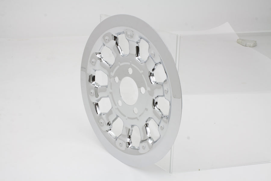 V-Twin Magnum pulley cover with 70-tooth chrome finish for V-twin drive line motorcycles.