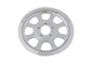 Chrome V-Twin Outer Pulley Cover with 70 teeth for drive line motorcycles, showcasing a shiny protective cover.